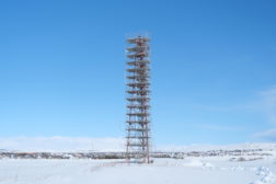 Arbeid på luftskipsmasta